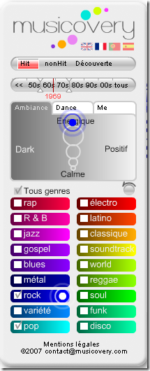 Télécommande, rock et pop des années 60 à 80, énergique, ni dark ni positif.
