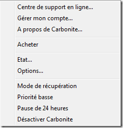 Options de Carbonite