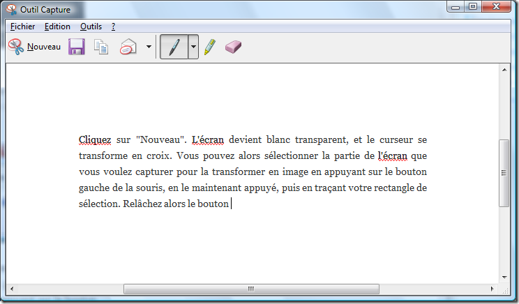 Texte capturé dans une image avec Capture
