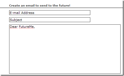 Interface de FutureMe